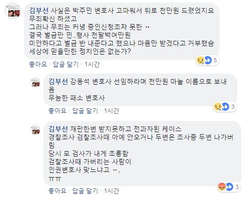 (사진=김부선 박주민 의원 언급글, 페이스북 캡처)