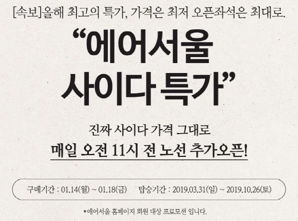 (사진=에어서울 홈페이지 캡처)